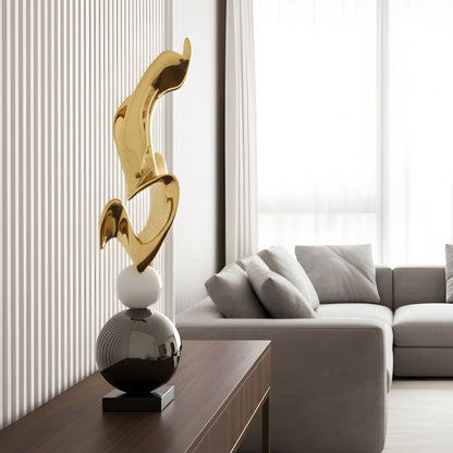 2.5 ft Modern Abstract Metallic Finish Sculpture