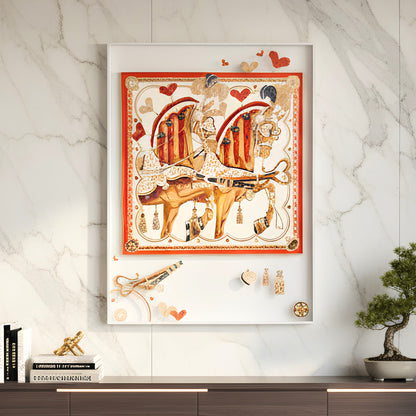 The Equestrian Love - Parisian Luxury Horse Wall Art ~ 4 ft x 3 ft