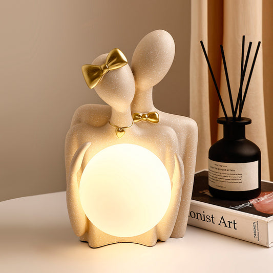 Showpiece Tender Touch - Couple Figurine & Table Lamp