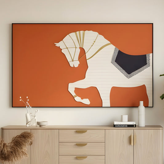 Stallion - Leather Textured Large 3D Horse Wall Art ~ 6 ft long