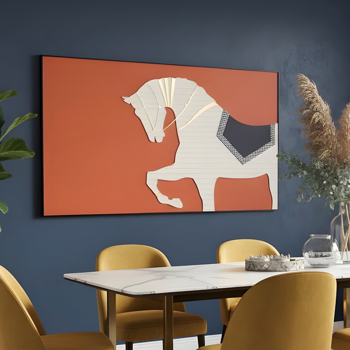 Stallion - Leather Textured Large 3D Horse Wall Art ~ 6 ft long