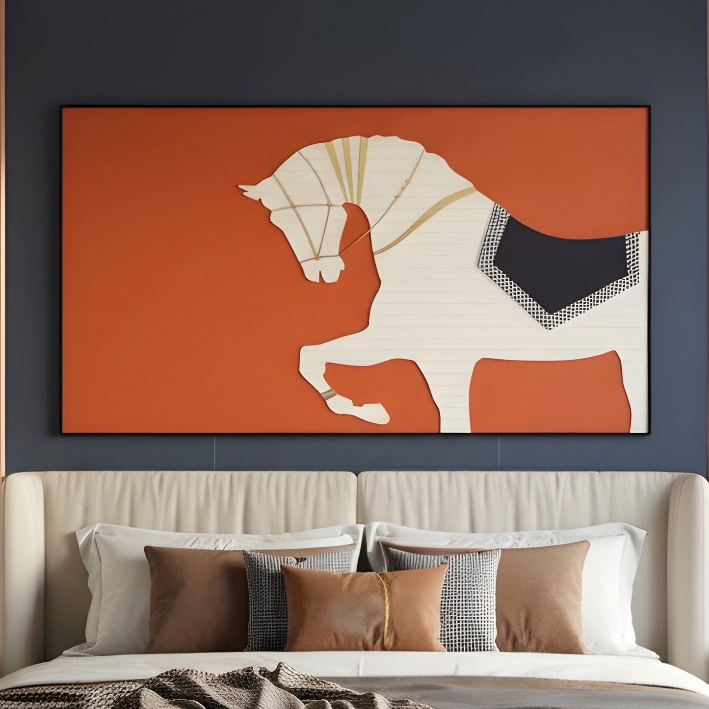Stallion - Leather Textured Large 3D Horse Wall Art ~ 6 ft long