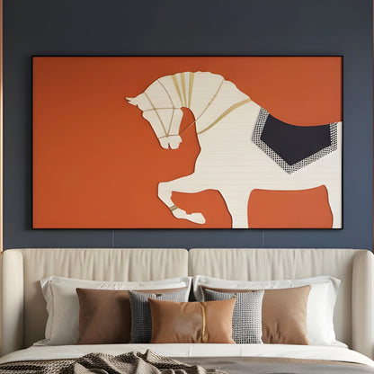 Stallion - Leather Textured Large 3D Horse Wall Art ~ 6 ft long
