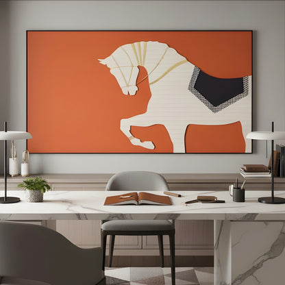 Stallion - Leather Textured Large 3D Horse Wall Art ~ 6 ft long
