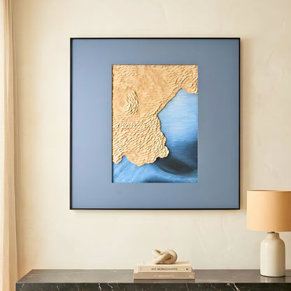 Shore - Textured Leather Premium Wall Art ~ 3 ft x 3 ft