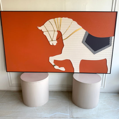 Stallion - Leather Textured Large 3D Horse Wall Art ~ 6 ft long