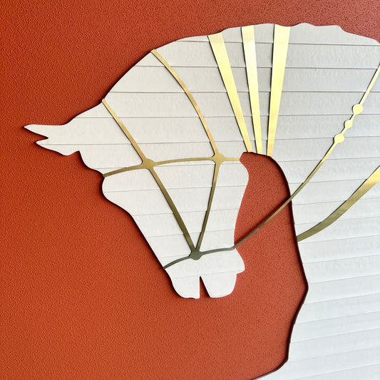 Stallion - Leather Textured Large 3D Horse Wall Art ~ 6 ft long