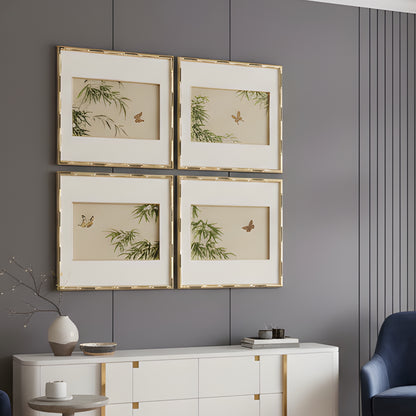 Satori - Butterfly & Nature Inspired Premium Wall Art (Set of 4) ~ 3.5 x 3.5 ft