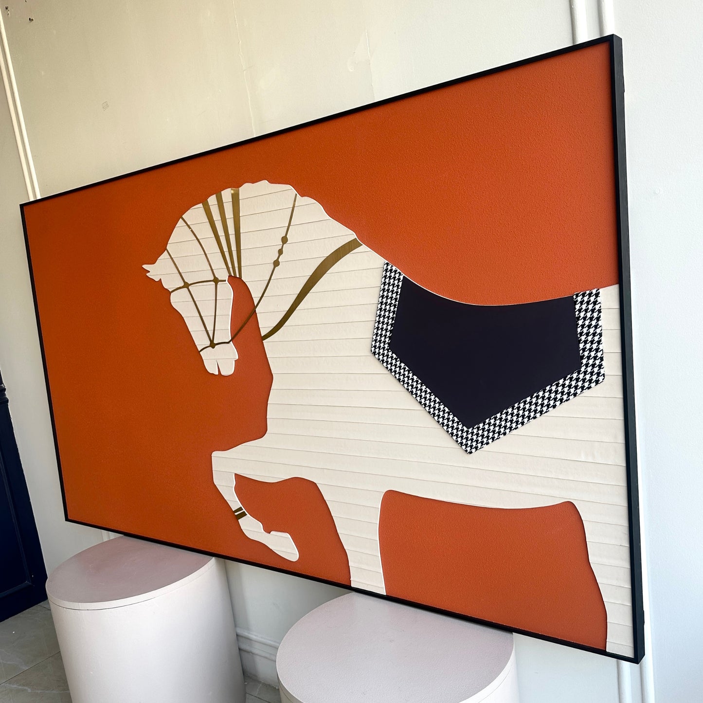 Stallion - Leather Textured Large 3D Horse Wall Art ~ 6 ft long