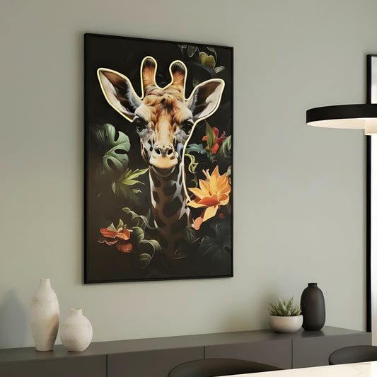 Savanna - Giraffe Themed LED Wall Art ~ 4 ft x 3 ft