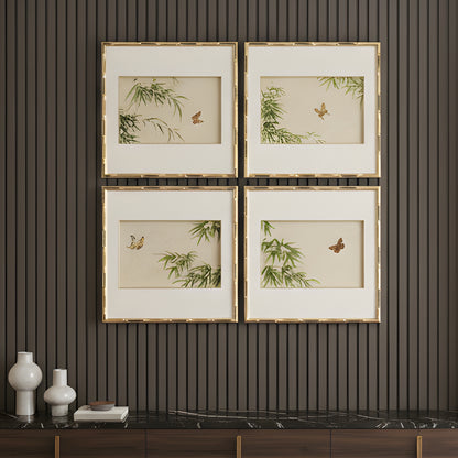 Satori - Butterfly & Nature Inspired Premium Wall Art (Set of 4) ~ 3.5 x 3.5 ft