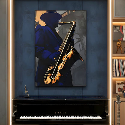 The Jazz Room - Saxophone themed LED Wall Art ~ 5 ft x 3.5 ft