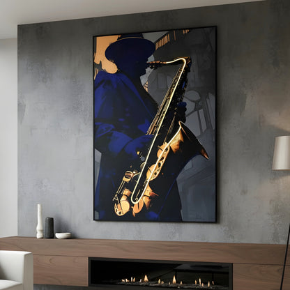 The Jazz Room - Saxophone themed LED Wall Art ~ 5 ft x 3.5 ft