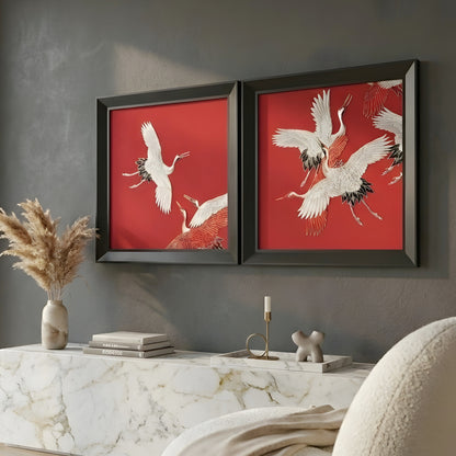Skydance – Cranes inspired Embroidered Wall Art