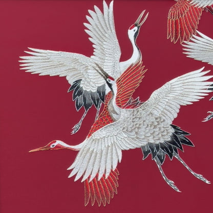 Skydance – Cranes inspired Embroidered Wall Art
