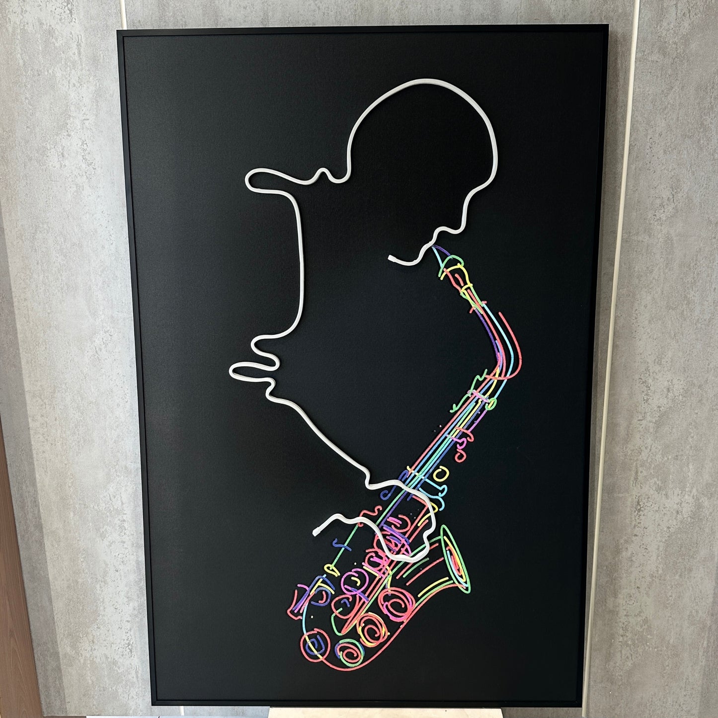 The Jazz Room - Saxophone themed LED Wall Art ~ 4 ft x 3 ft
