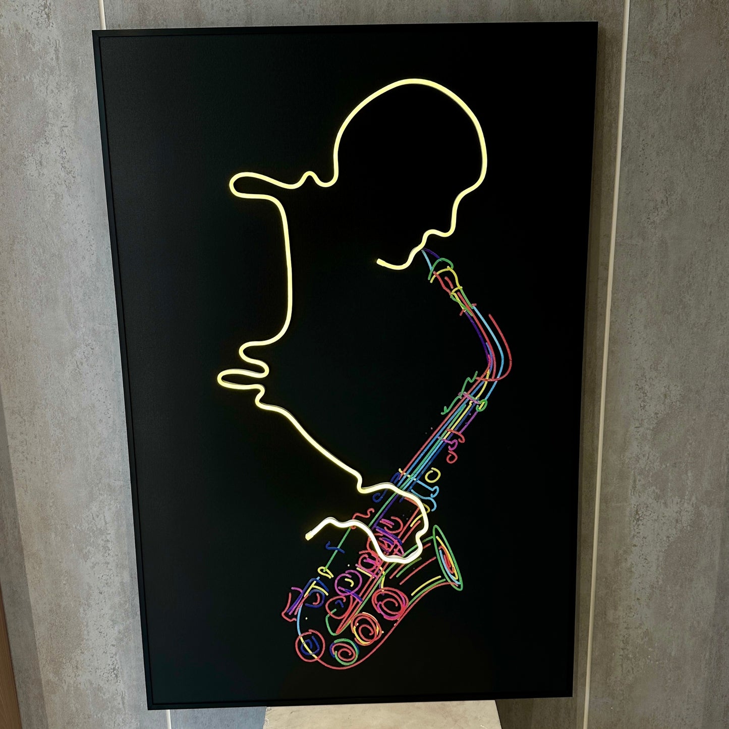 The Jazz Room - Saxophone themed LED Wall Art ~ 4 ft x 3 ft