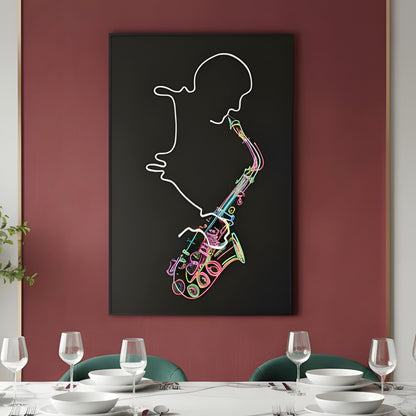 The Jazz Room - Saxophone themed LED Wall Art ~ 4 ft x 3 ft