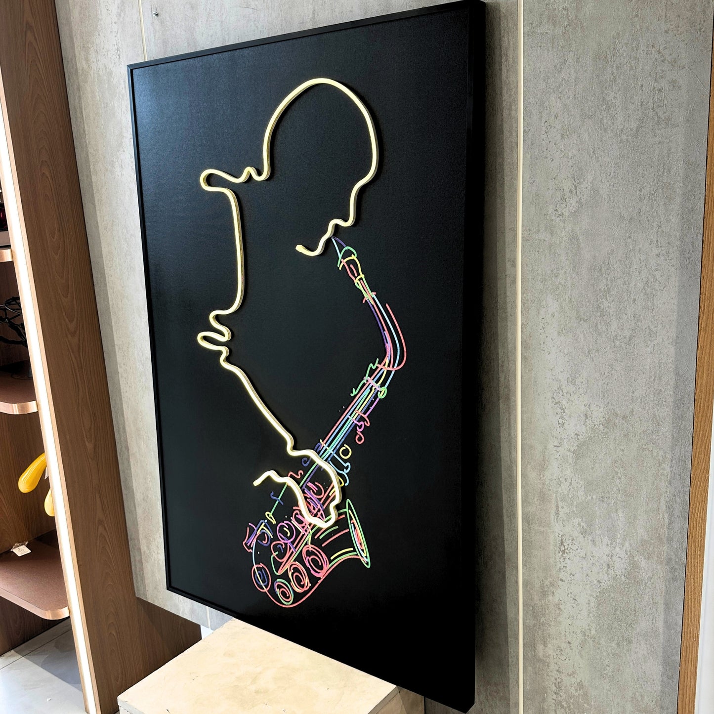 The Jazz Room - Saxophone themed LED Wall Art ~ 4 ft x 3 ft
