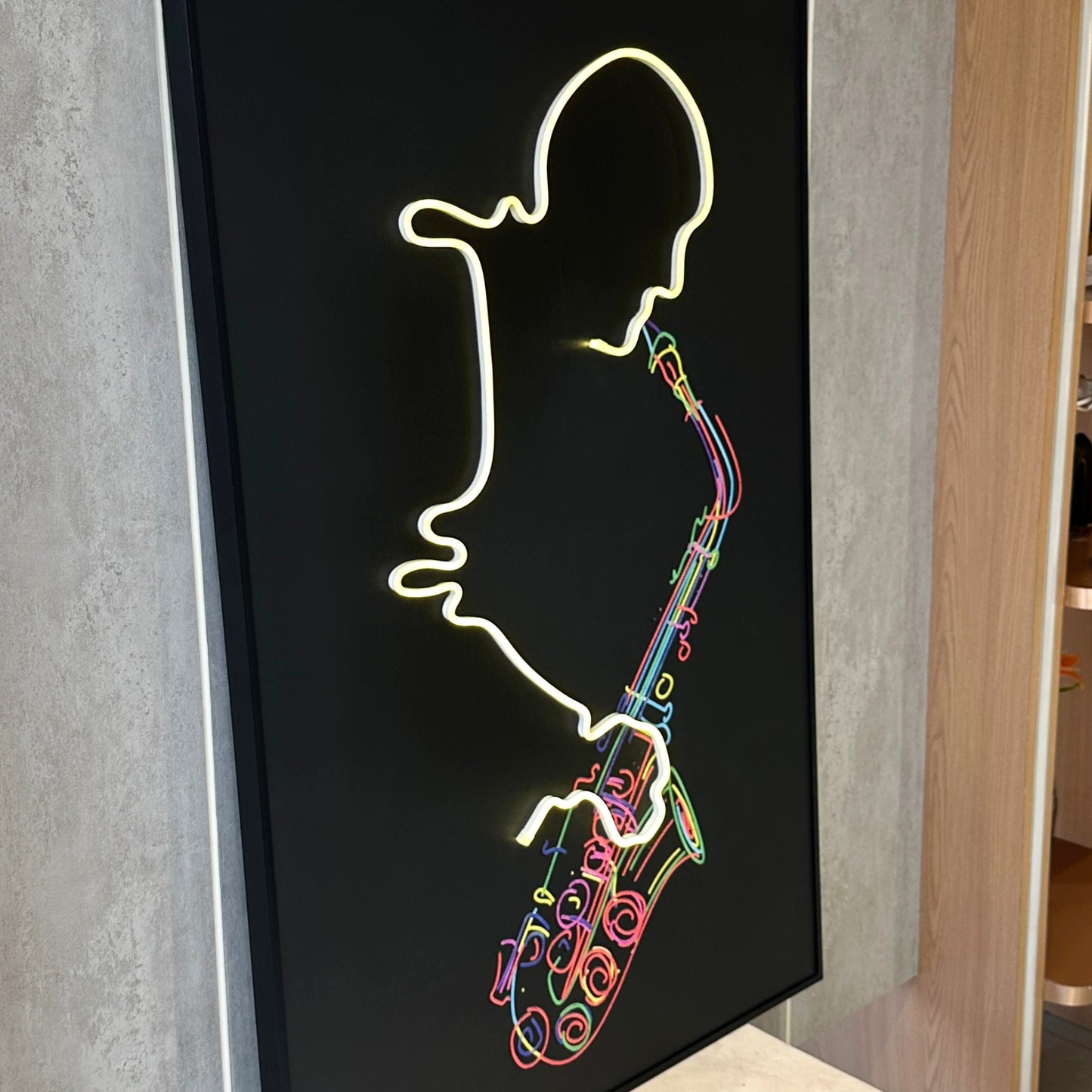 The Jazz Room - Saxophone themed LED Wall Art ~ 4 ft x 3 ft