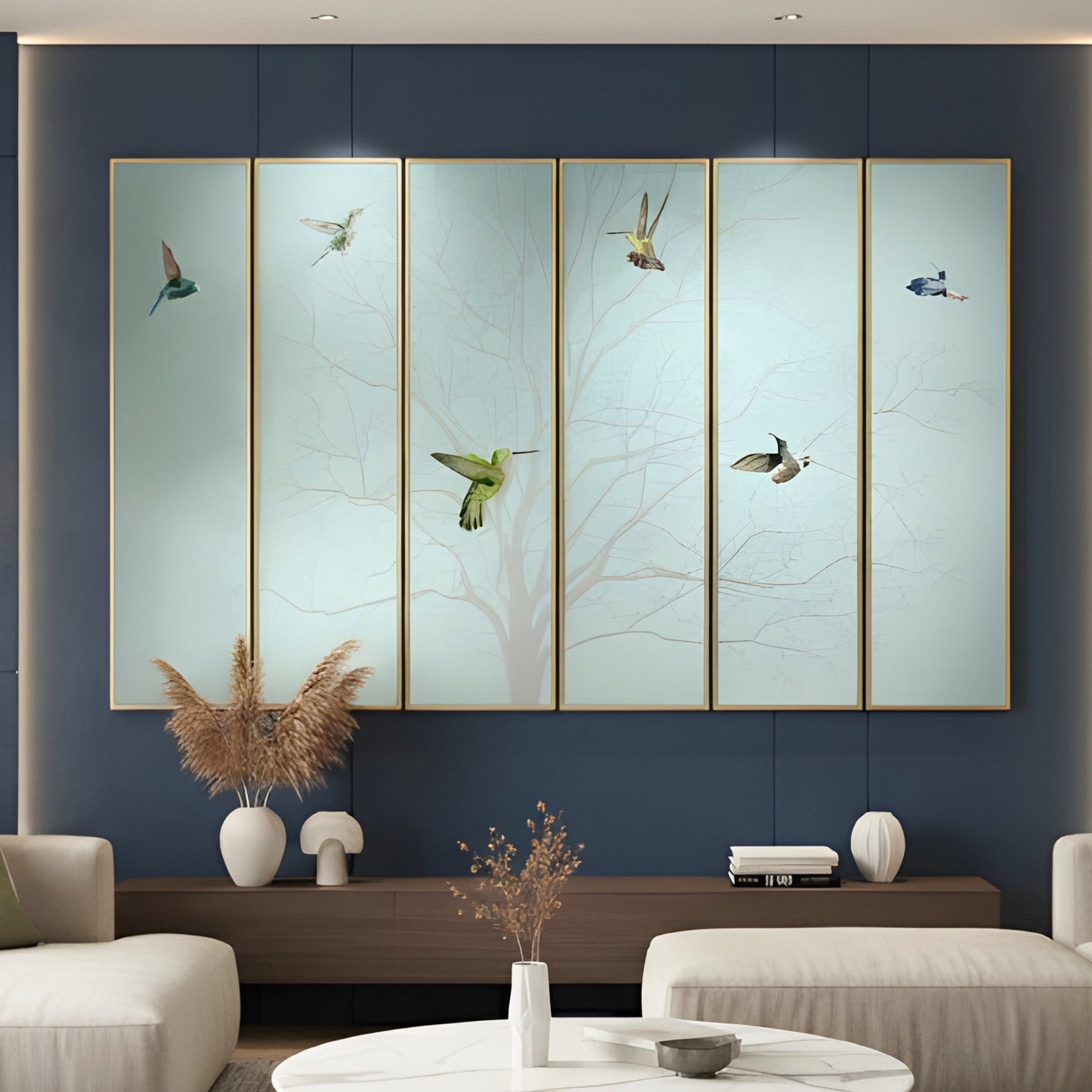 Skybound – Nature inspired Mixed Media Wall Art (Set of 6) ~ 6.5 ft x 4 ft