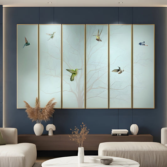 Skybound – Nature inspired Mixed Media Wall Art (Set of 6) ~ 6.5 ft x 4 ft