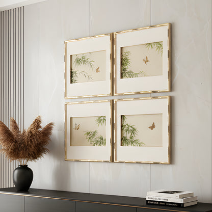 Satori - Butterfly & Nature Inspired Premium Wall Art (Set of 4) ~ 3.5 x 3.5 ft