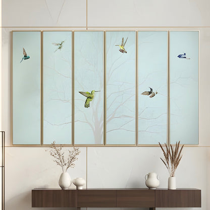 Skybound – Nature inspired Mixed Media Wall Art (Set of 6) ~ 6.5 ft x 4 ft