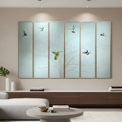 Skybound – Nature inspired Mixed Media Wall Art (Set of 6) ~ 6.5 ft x 4 ft