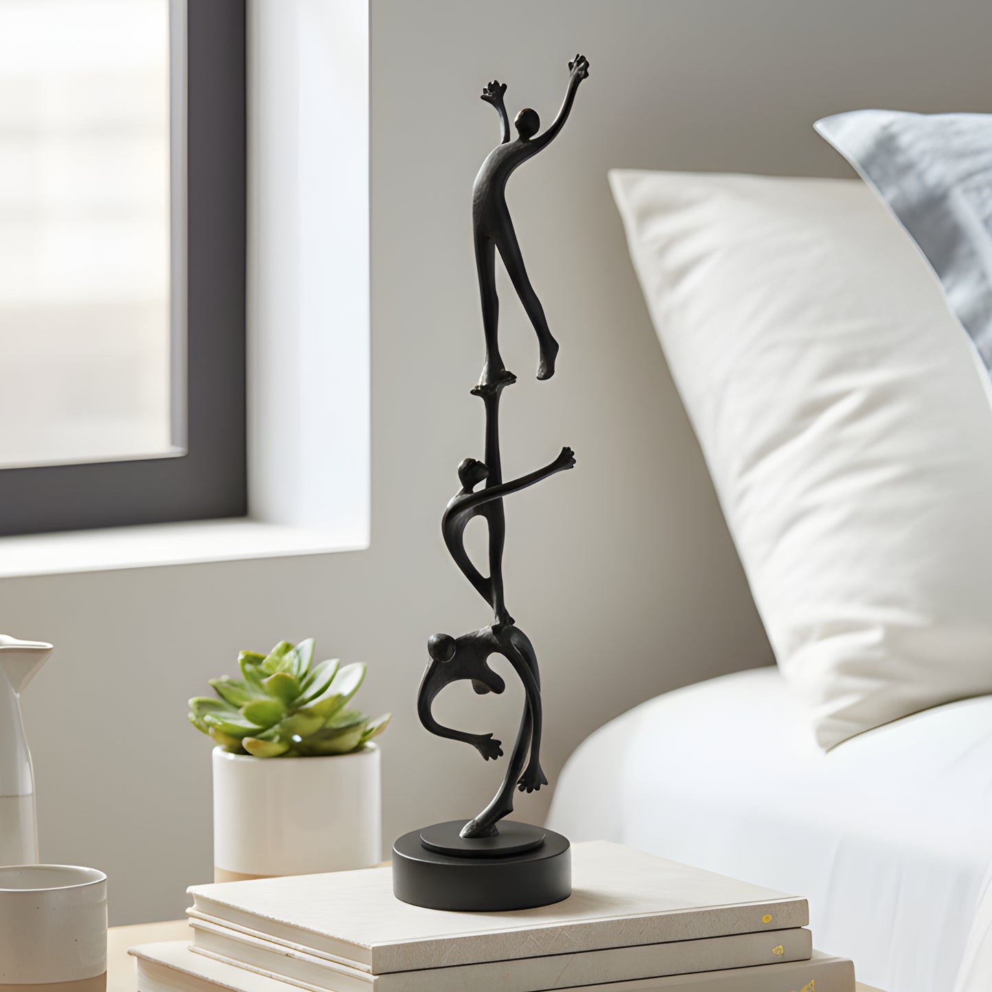 Ascent - Metal & Marble Human Figurine ~ 1.5 ft Tall