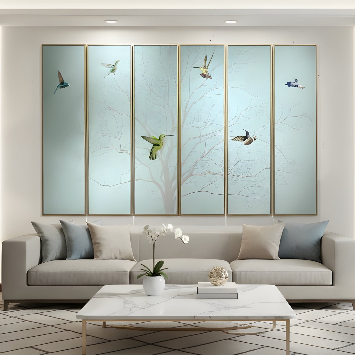 Skybound – Nature inspired Mixed Media Wall Art (Set of 6) ~ 6.5 ft x 4 ft