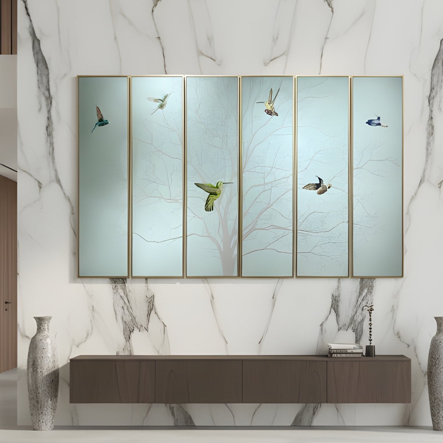 Skybound – Nature inspired Mixed Media Wall Art (Set of 6) ~ 6.5 ft x 4 ft