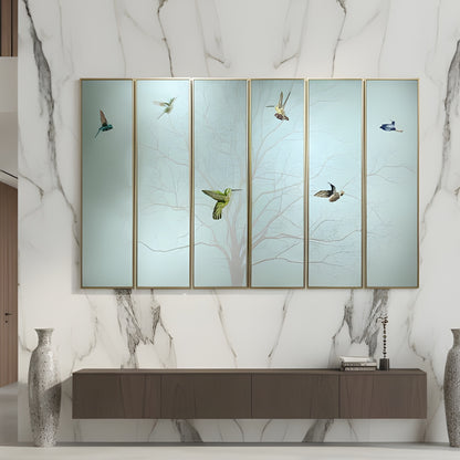 Skybound – Nature inspired Mixed Media Wall Art (Set of 6) ~ 6.5 ft x 4 ft