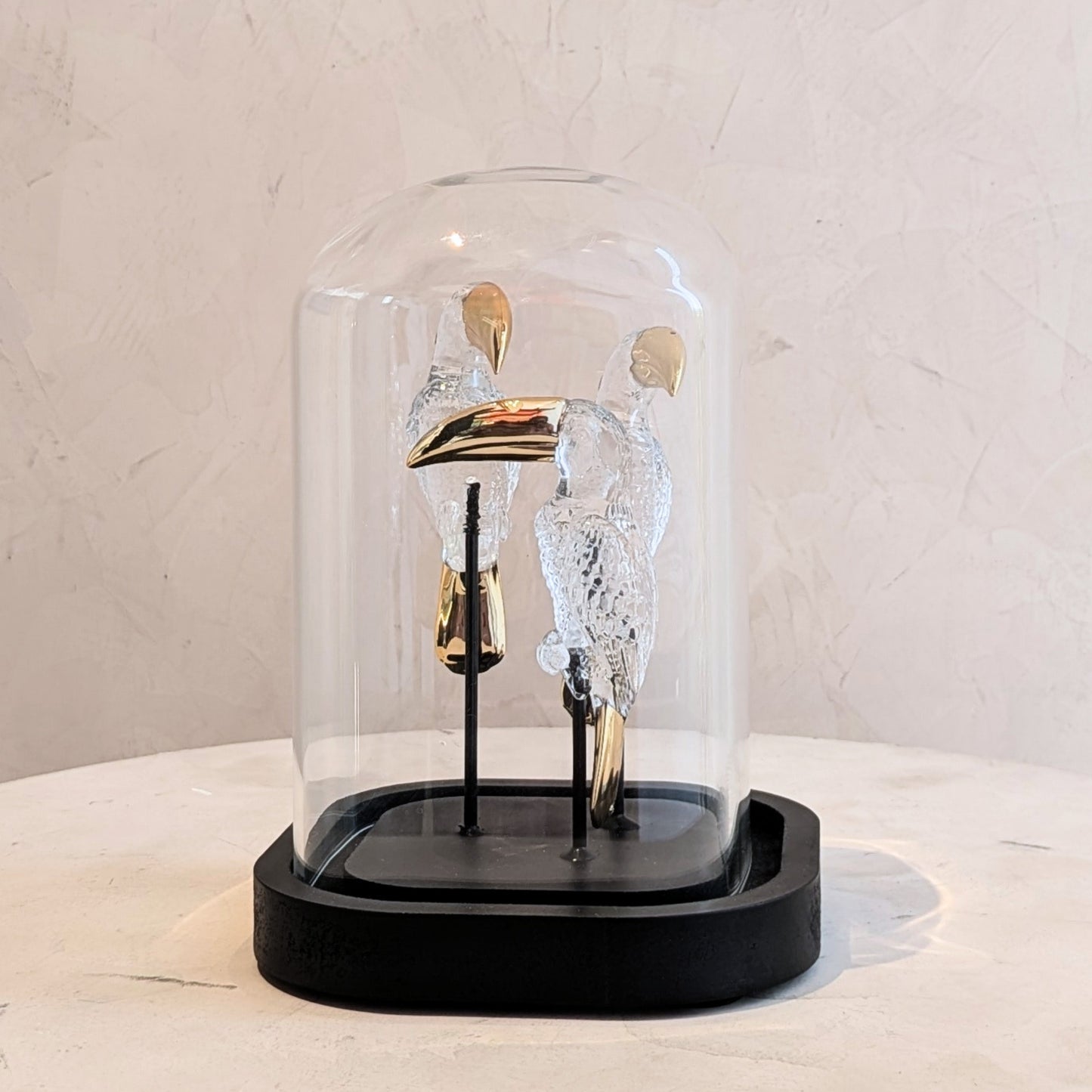 Perched - Glass & Metal Bird Showpiece
