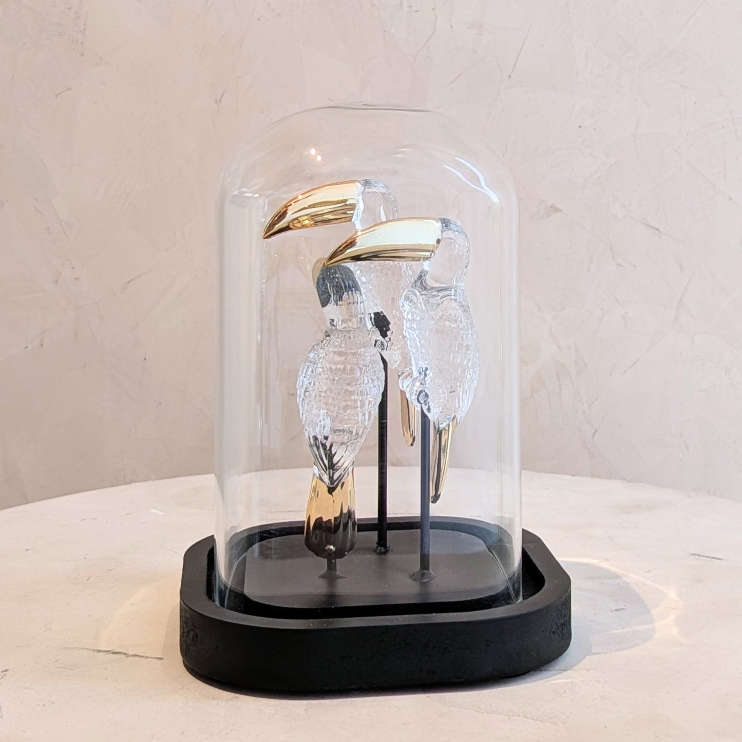 Perched - Glass & Metal Bird Showpiece