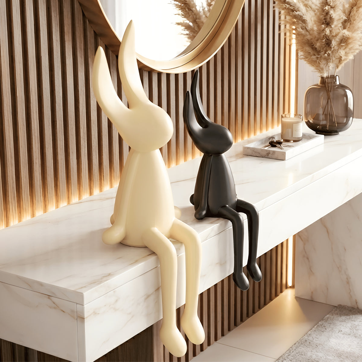 Hoppers - Ceramic Bunny Showpieces (Set of 2) - Style 2