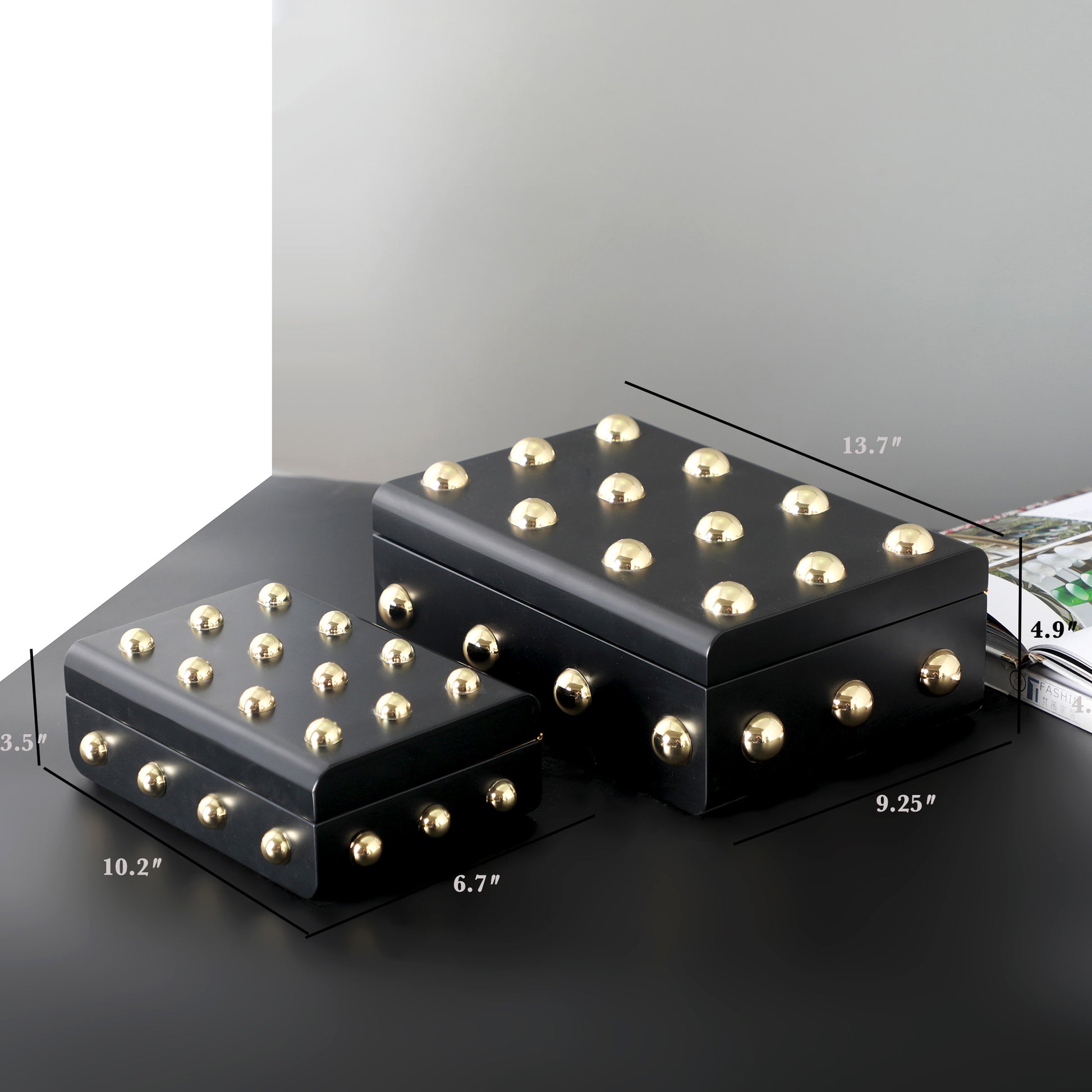 Storage Box Midas Touch Keepsakes: MDF & Zinc Alloy Jewellery & Decorative Storage Boxes - (Black)