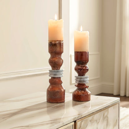 Rosso - Marble Candle Holder