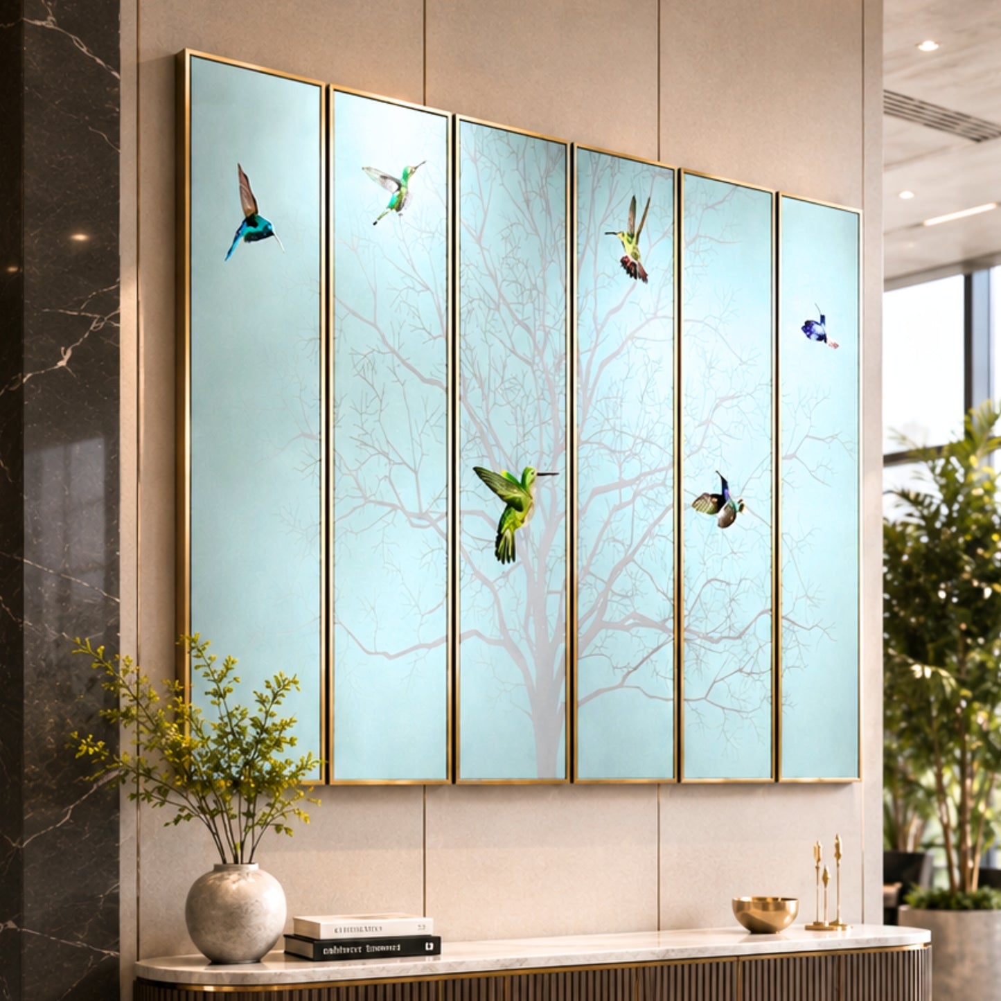Soar – Nature inspired Mixed Media Wall Art (Set of 6) ~ 6.5 ft x 4 ft