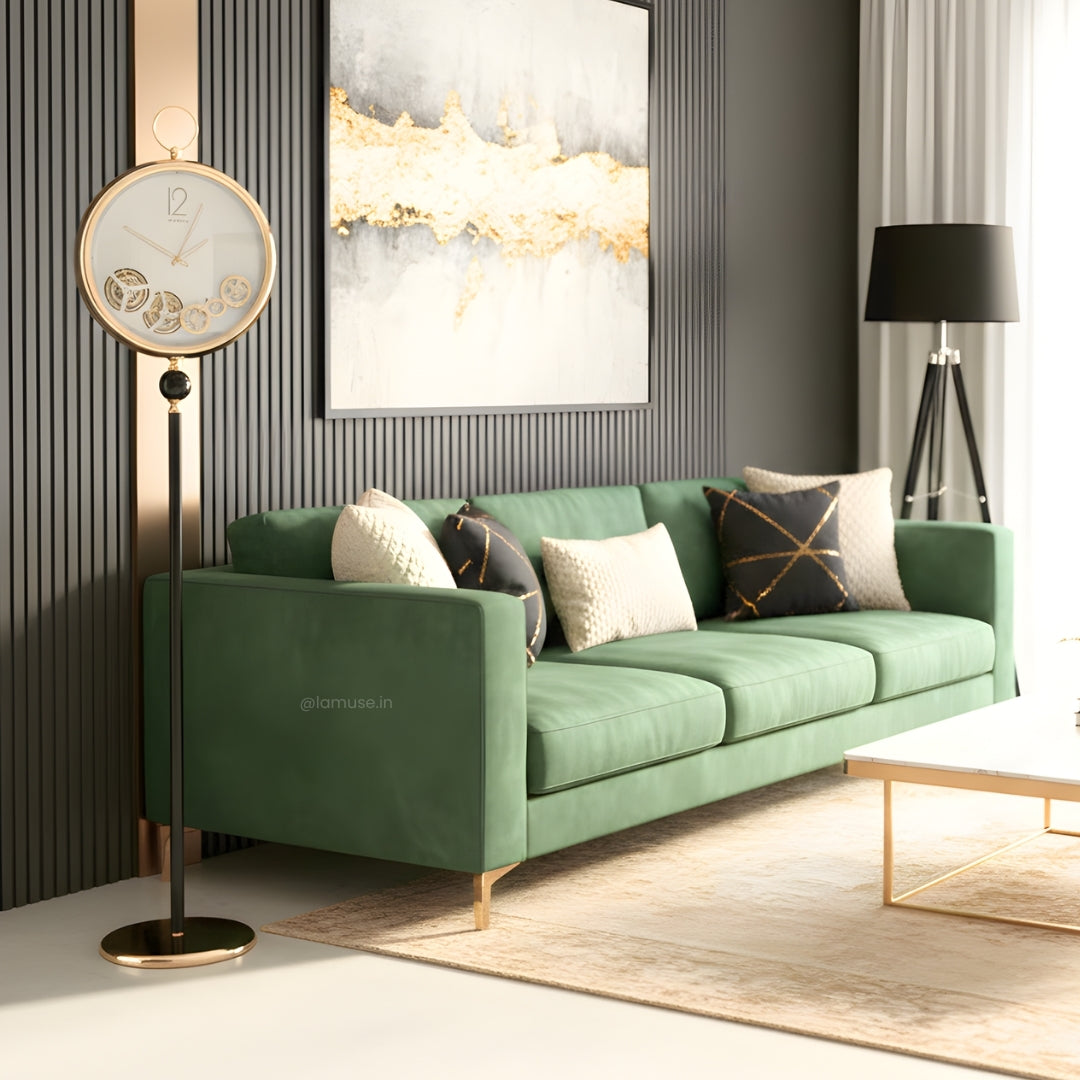 Artisanal Timecraft - Floor Clock with Moving Gears Mechanism - White & Gold - Style 2