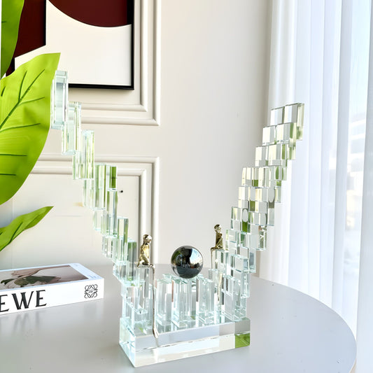 Levels - Crystal & Brass Showpiece