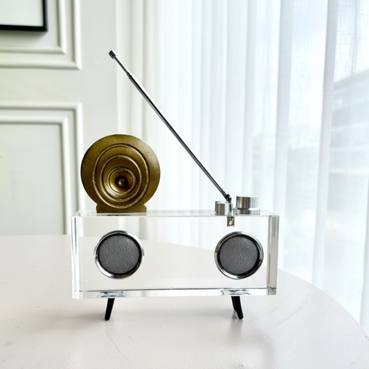 Rewind - Crystal & Metal Vintage Radio Showpiece - Style 2
