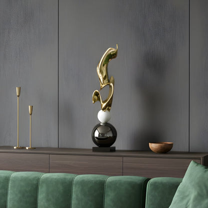 Ignis - Modern Abstract Metallic Finish Sculpture ~ 2.5 Feet Tall