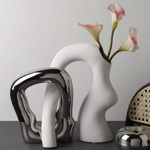 Gateway of Transformation Ceramic Table Vase - Style 2 (Set of 2)