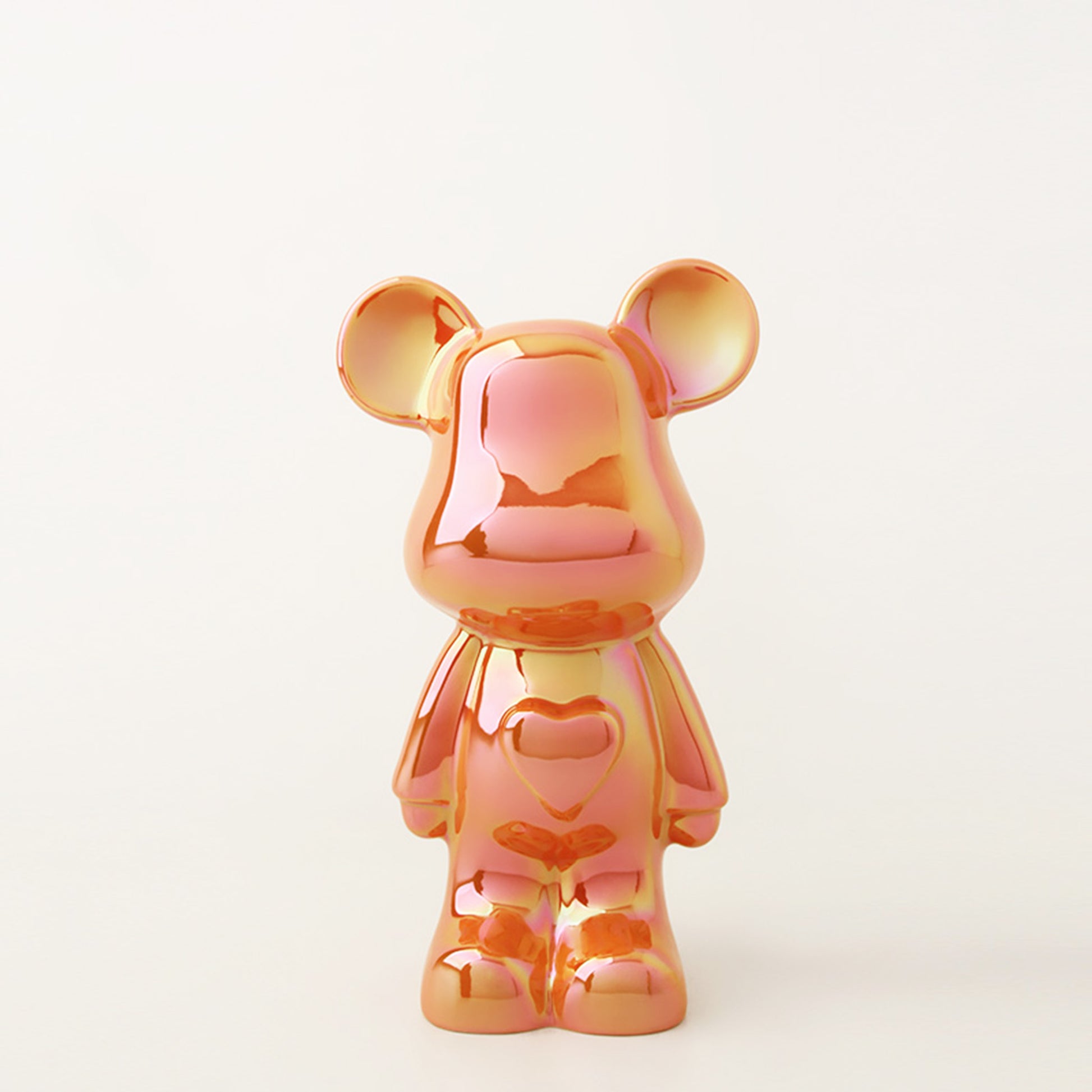 Showpiece Joviality of a Playful Soul - Ceramic Bear Table Showpiece - Orange