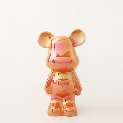 Showpiece Joviality of a Playful Soul - Ceramic Bear Table Showpiece - Orange