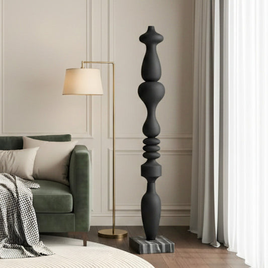 Monolith - Black Totem Floor Sculpture ~ 5.5 ft Tall