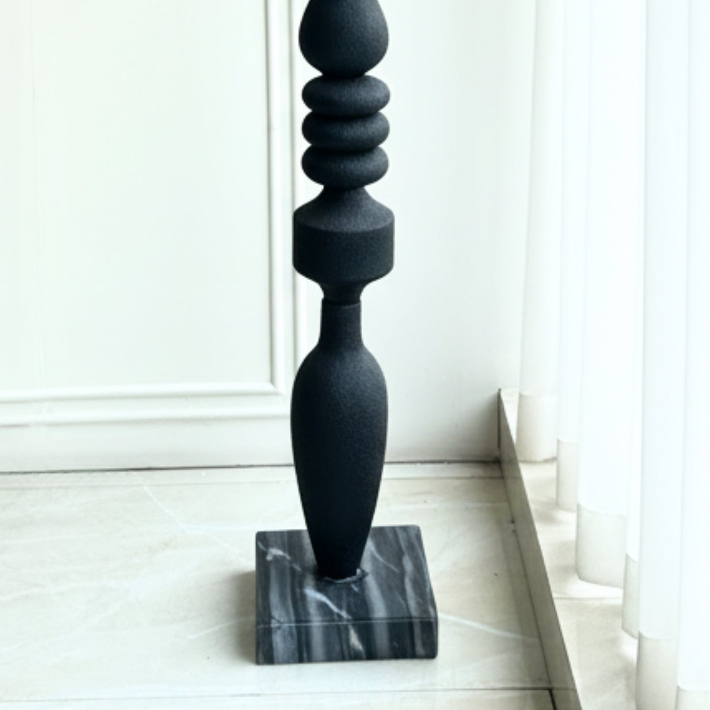 Monolith - Black Totem Floor Sculpture ~ 5.5 ft Tall