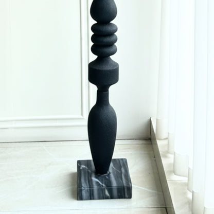 Monolith - Black Totem Floor Sculpture ~ 5.5 ft Tall