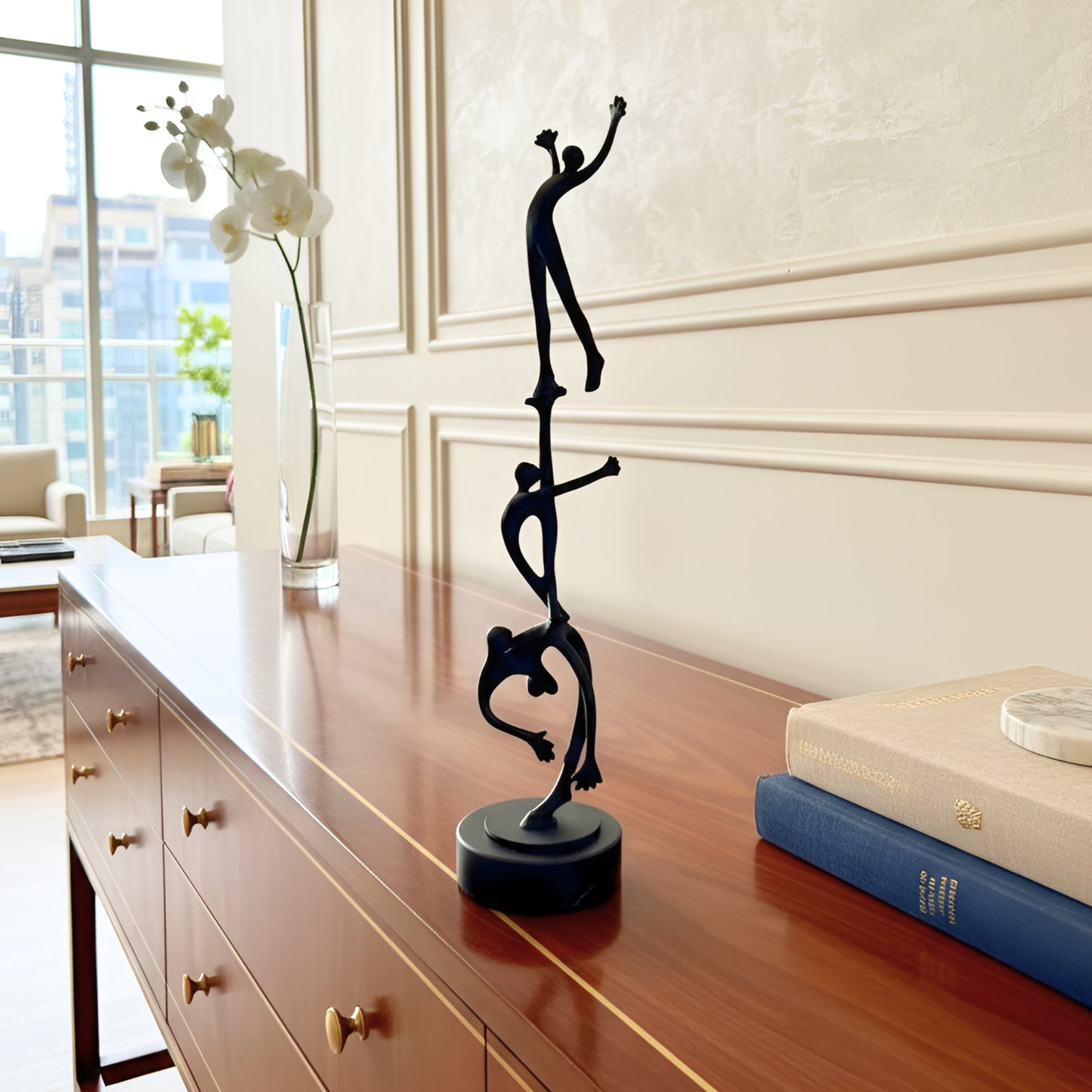 Ascent - Metal & Marble Human Figurine ~ 1.5 ft Tall